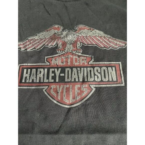 Harley Davidson Distressed Eagle Logo Short Sleeve Tee Top Women’s Sz M NEW - Picture 2 of 7